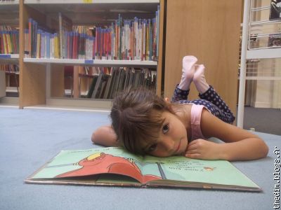 Il y a une bibliothèque juste à côté de chez nous... SUPER!